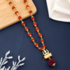 Authentic 5 Mukhi Rudraksha Shiv Trishakti Pendant Necklace – Sacred Shiva Trishul & Damru Design for Peace and Protection