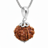 Authentic 7 Mukhi Nepali Rudraksha Silver Pendant with Stainles