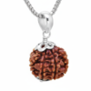 Authentic 8 Mukhi Nepali Rudraksha Silver Pendant with Stainles