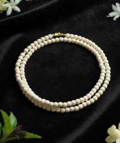 Authentic Vrindavan 2 Round Tulsi Mala – Handcrafted 4mm White Beads