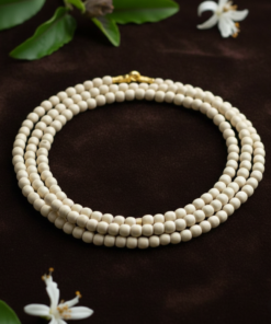 Authentic Vrindavan 3 Round Tulsi Mala – Handcrafted 4mm White Beads
