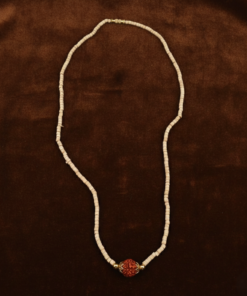 Divine Single Round Tulsi Neck Kanthi with Panchmukhi Rudraksha
