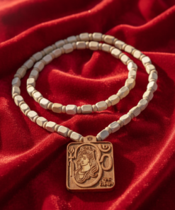 Handcrafted Spiritual Mala – Mahadev Carved Wood Pendant Necklace