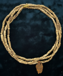 Sacred Hand-Carved Tulsi Kanthi Mala with Radha Krishna Jugal Pendant