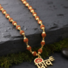 Sacred Rudraksha Necklace Chain with Lord Shiva Pendant – Devotional Spiritual Jewelry