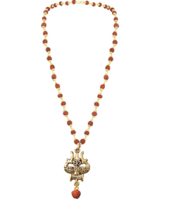 Alternative view of Authentic 5 Mukhi Rudraksha Mahadev Trishul Pendant Necklace – Chanting Mantra Om Namh Shivay