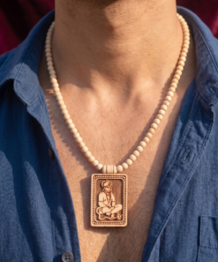 Lord Hanuman Ji Tulsi Mala Holy Basil Necklace For Men
