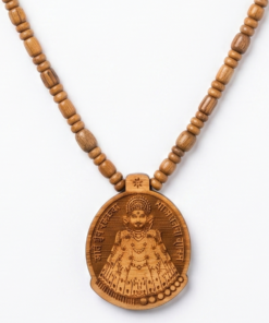 Sandalwood Tonned Mala with Engraved Wooden Khatu Shyam Ji Pendant