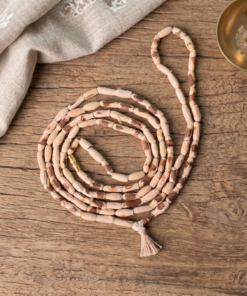 Alternative view of Handcrafted 2 Round Tulsi Kanthi Mala  Authentic Double Layer Holy Basil Wood Necklace