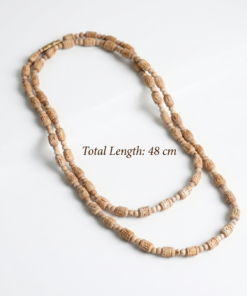 Divine Holy Basil Tulsi Mala – 2 Round Authentic Wooden Bead Necklace for Meditation