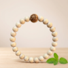 Authentic Tulsi Wood Bead Bracelet With Rudraksha– Handmade Sacred Wooden Stretch Bracelet for Men & Women