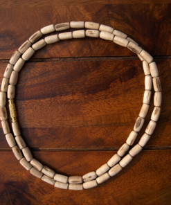 Divine Holy Basil Tulsi Mala – 2 Round Authentic Wooden Bead Necklace for Meditation