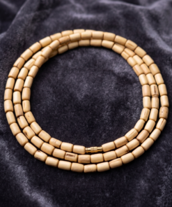 Divine Holy Basil Tulsi Mala – 3 Round Authentic Wooden Bead Necklace for Meditation