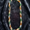 Double Strand Tulsi Mala Necklace with Tricolor Bead Pattern