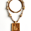 Handcrafted Bageshwar Dham Hanuman Pendant Mala Tulsi & Sandalwood Bead Spiritual Necklace