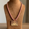 Handcrafted Panchmukhi Hanuman Wooden Pendant Mala Red & White Beaded Devotional Necklace