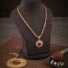 Premium Gold-Plated Rope Chain with Divine Surya Rudraksha Pendant