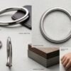 Premium Stainless Steel Kada Bracelet – Authentic Dual-Tone Men's Luxury Bangle with Textured Center Ring & Gold Accents
