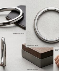 Premium Stainless Steel Kada Bracelet – Authentic Dual-Tone Men's Luxury Bangle with Textured Center Ring & Gold Accents