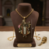 Traditional Antique Gold-Toned Lord Shrinathji Pendant Necklace Divine Krishna Spiritual Jewelry