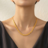 Traditional Gold-Tone Interlocking Leaf Chain