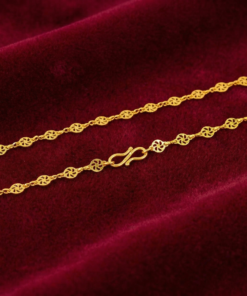 Women's Traditional Gold-Toned Floral Link Chain Necklace Openwork Pinwheel Motif Everyday Jewelry